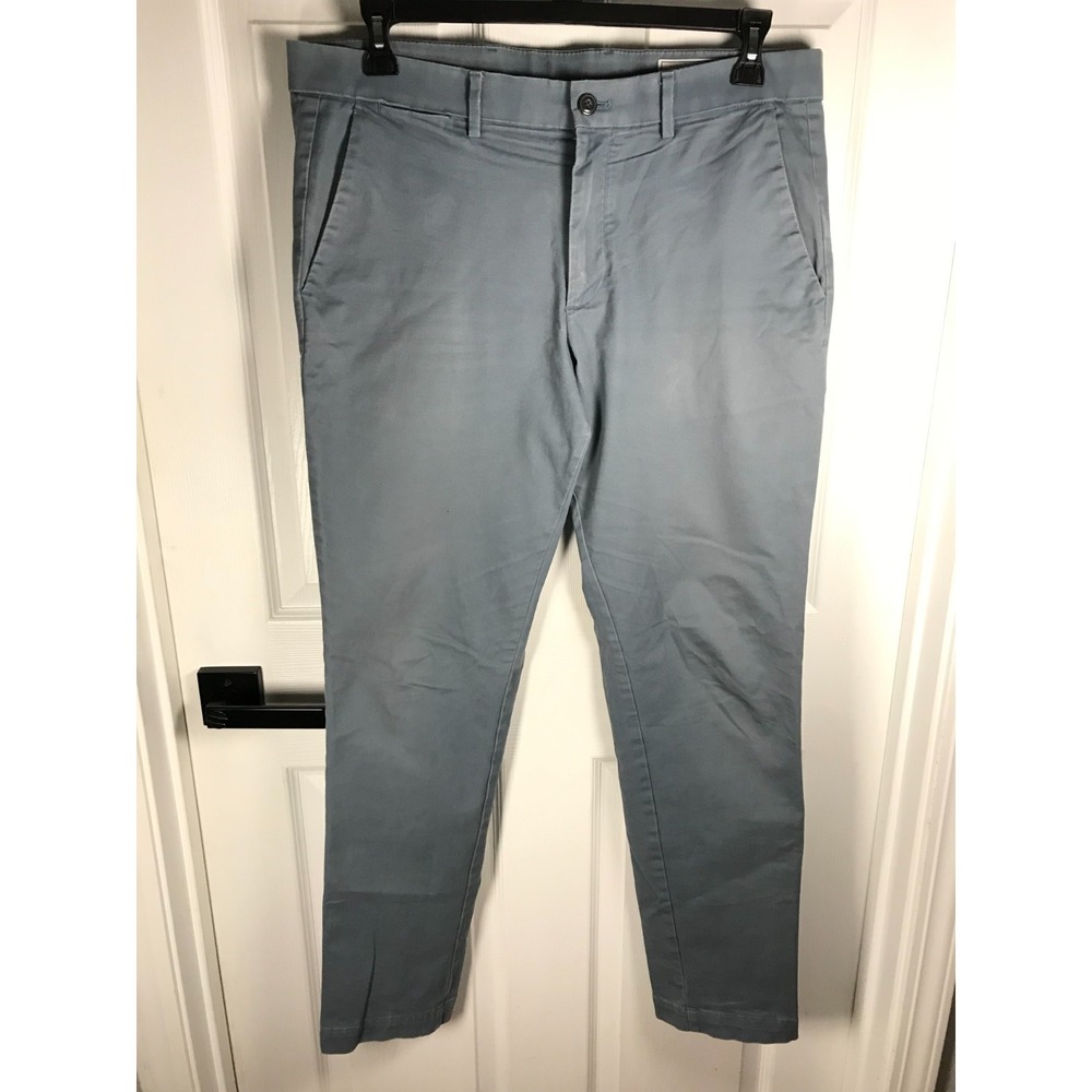 GAP Modern Khakis ~ Chino Men's Pants - 34 x 32 Slim -Pre-Owned - Grey Blue